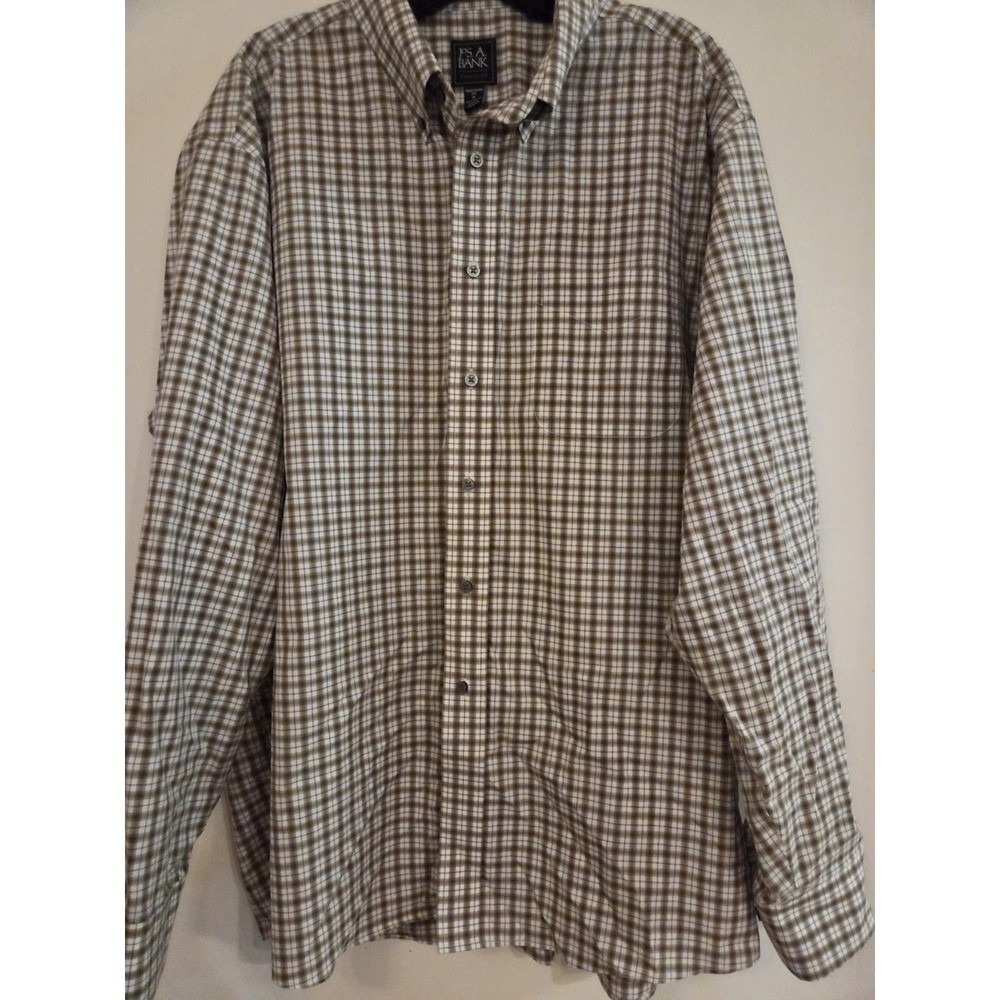 Jos A Bank men's plaid traveler's shirt-size XL - Picture 2 of 4